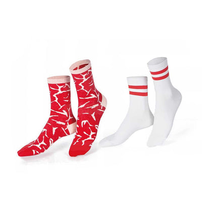 Eat My Socks Rumsteck, trois paires de bas colorés et amusants, rouge & blanc