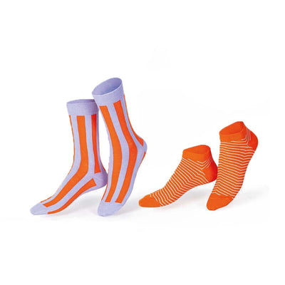 Eat My Socks Saumon d'Alaska, deux paires de bas colorés et amusants, orange & lilas