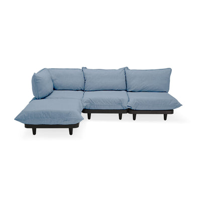 Sofa sectionnel Paletti de Fatboy : Havre de confort canadien. Adaptabilité, durabilité exceptionnelle, entretien facile pour toutes les saisons. Bleu orage.