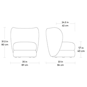 Forme, fauteuil en tissu par Gus* Modern, dimensions