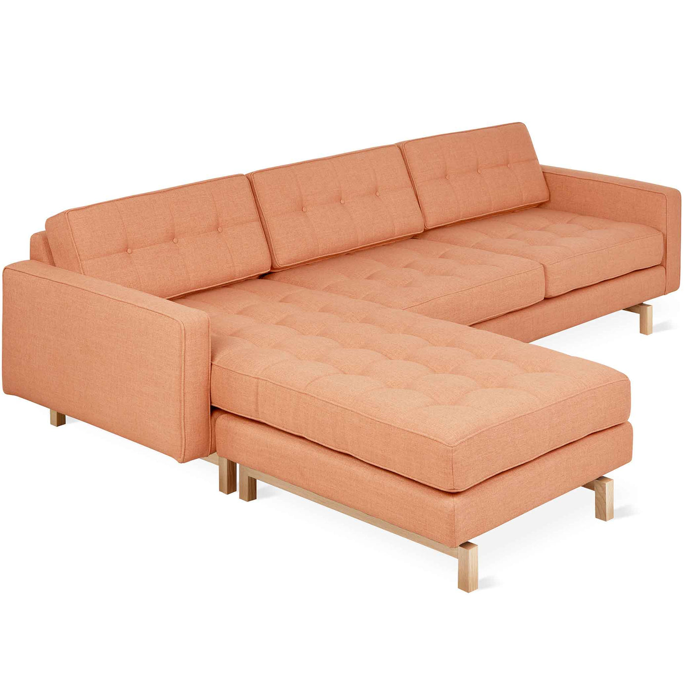 Gus* Modern Jane 2, sofa bi-sectionnel, en bois et tissu, caledon sedona, naturel