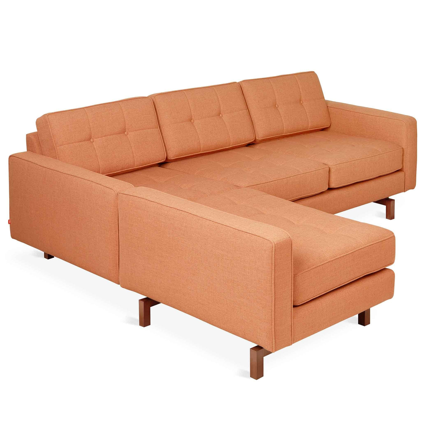 Gus* Modern Jane loft 2, sofa bi-sectionnel, en bois et tissu, caledon sedona, noyer