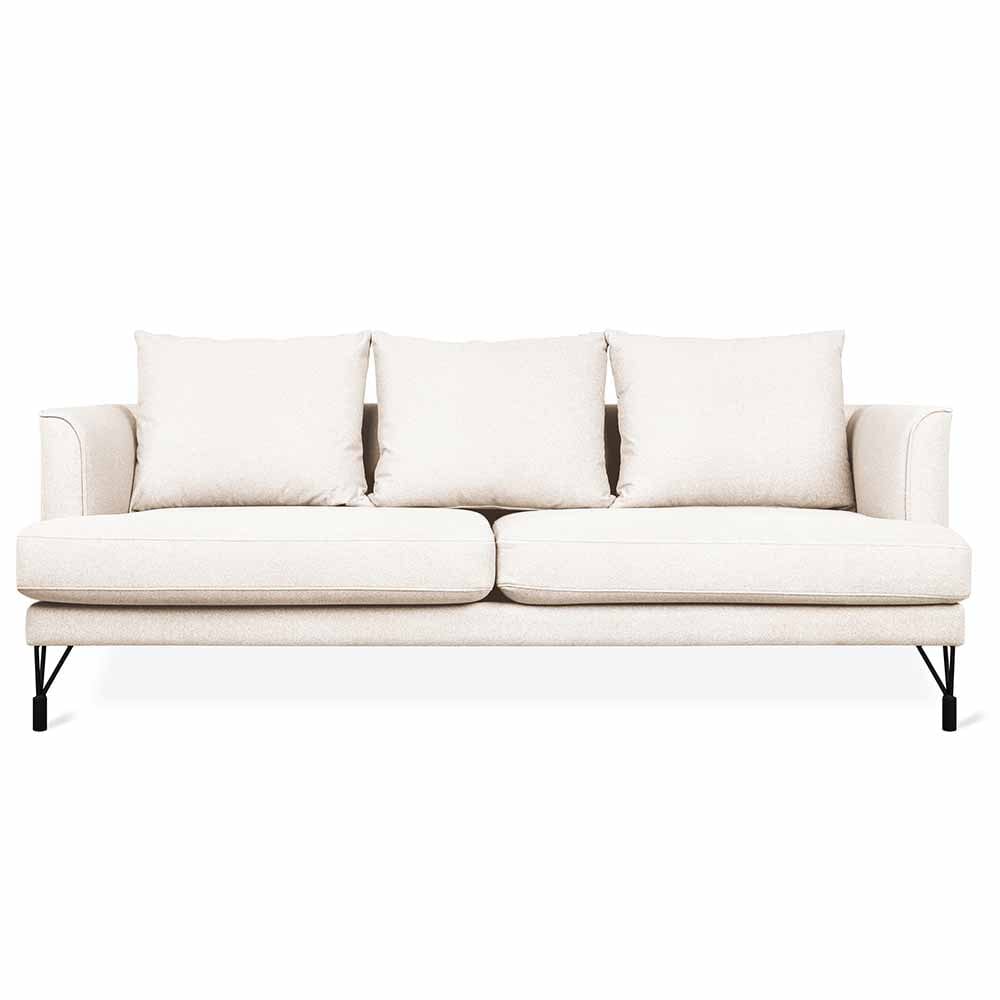 Gus* Modern Highline, sofa confortable de 3 places, en métal, bois et tissu, merino cream