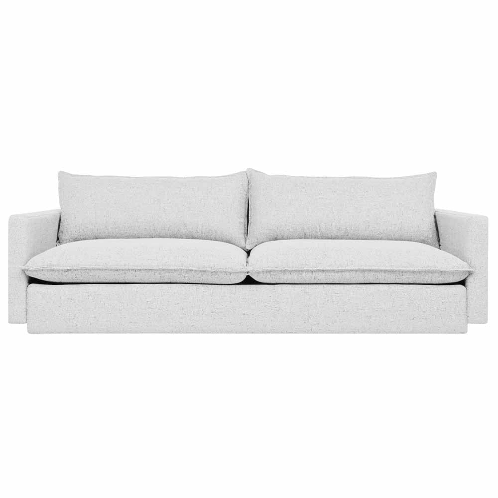 Gus* Modern Sola, sofa confortable, en bois et tissu, maberly dove