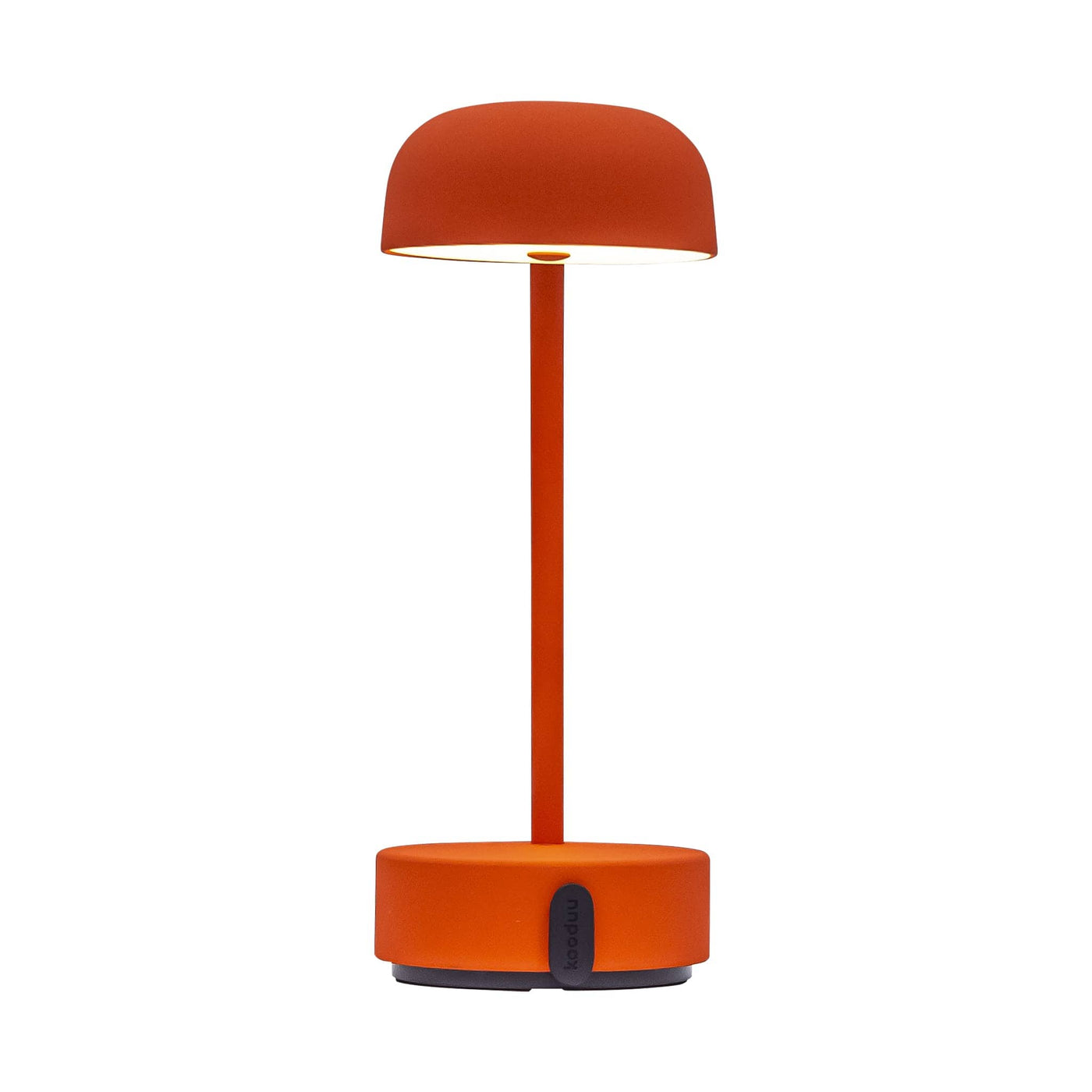 kooduu Fokus, lampe de table LED dimmable et portable, en acier, orange