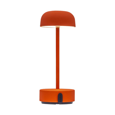 kooduu Fokus, lampe de table LED dimmable et portable, en acier, orange