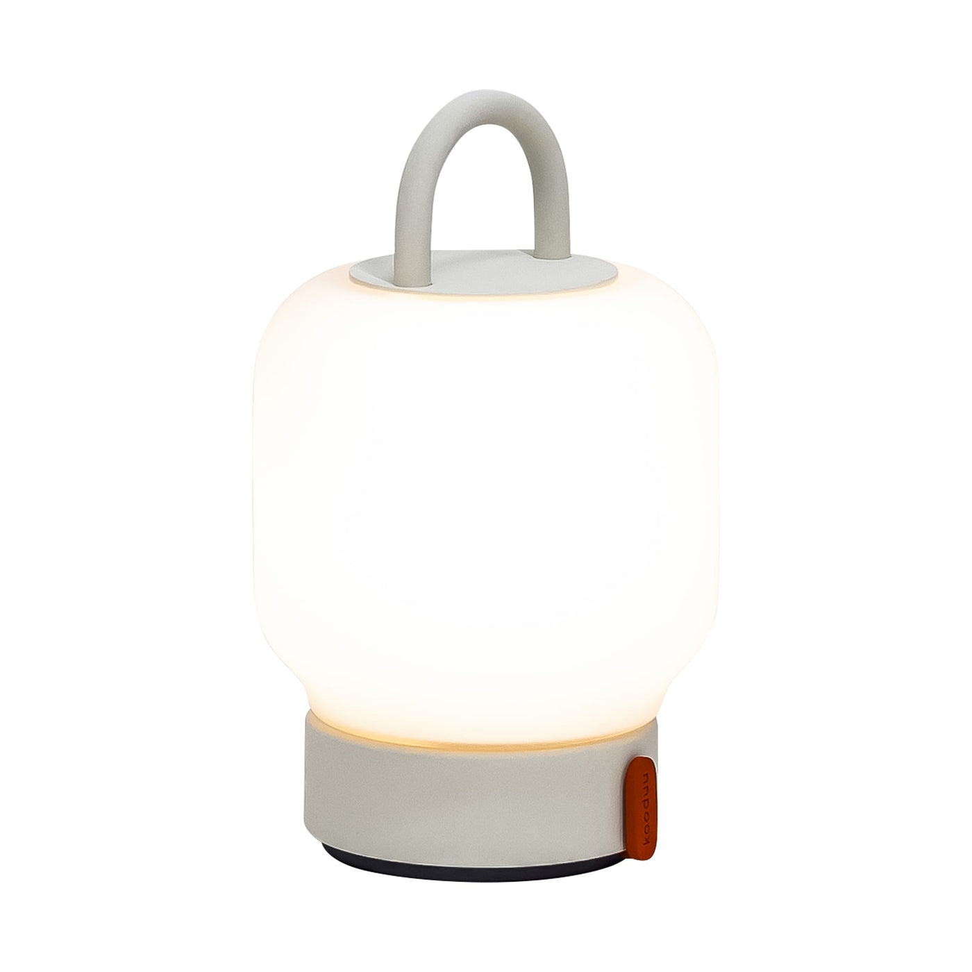 kooduu Loome, lampe de table LED portable en forme de lanterne avec chargeur USB, en acier et verre, blanc