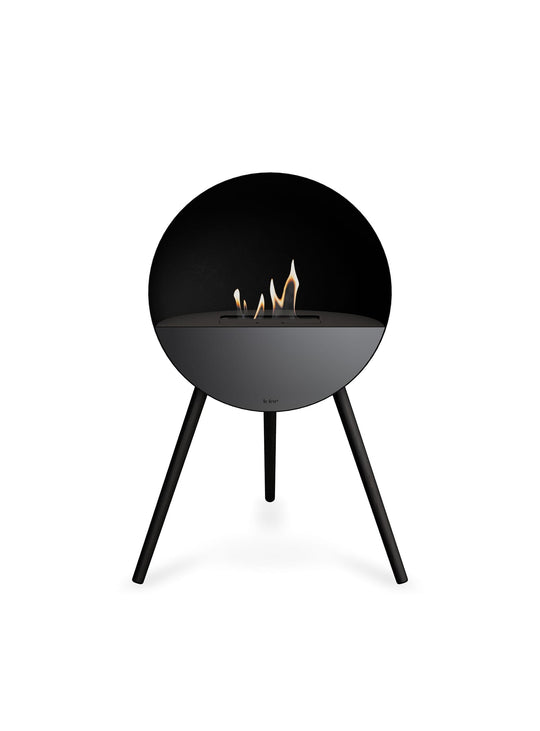 Foyer Le Feu Eye noir : élégance naturelle et chaleur écologique.