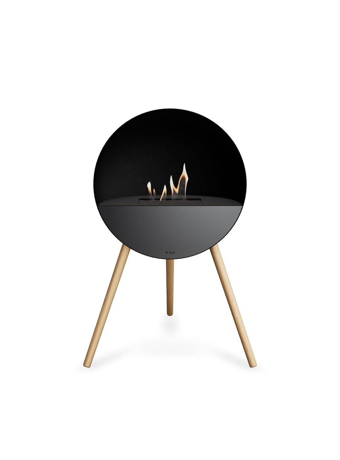 Foyer bioéthanol Le Feu Eye noir : feu minimaliste et chaleur pure.