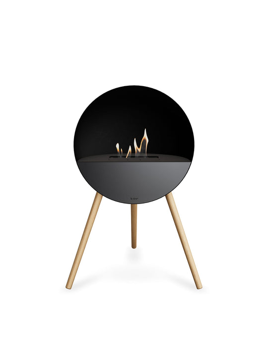 Foyer bioéthanol Le Feu Eye noir : feu minimaliste et chaleur pure.
