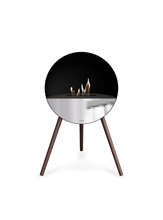 Foyer Le Feu Eye : feu contemporain et finition noire satinée.