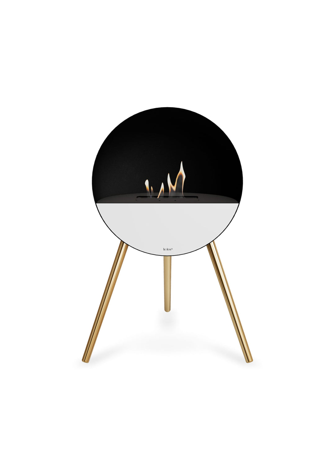 Foyer Eye noir de Le Feu : flamme élégante et style intemporel.