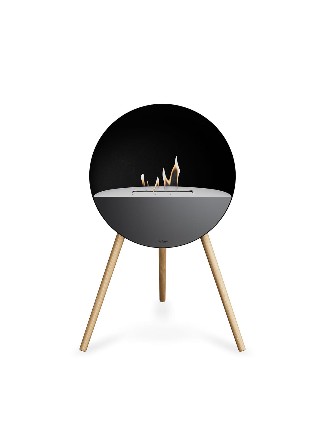 Foyer bioéthanol Le Feu Eye noir : feu authentique et look industriel.