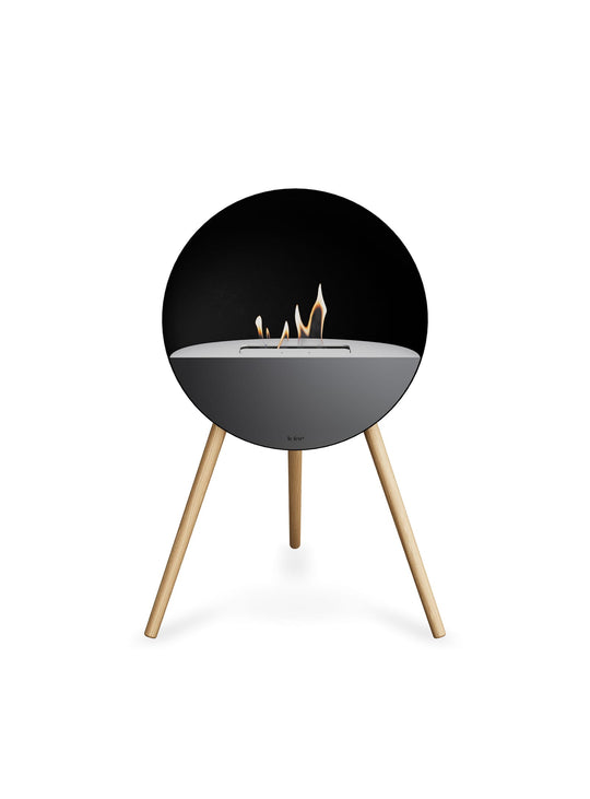 Foyer bioéthanol Le Feu Eye noir : feu authentique et look industriel.