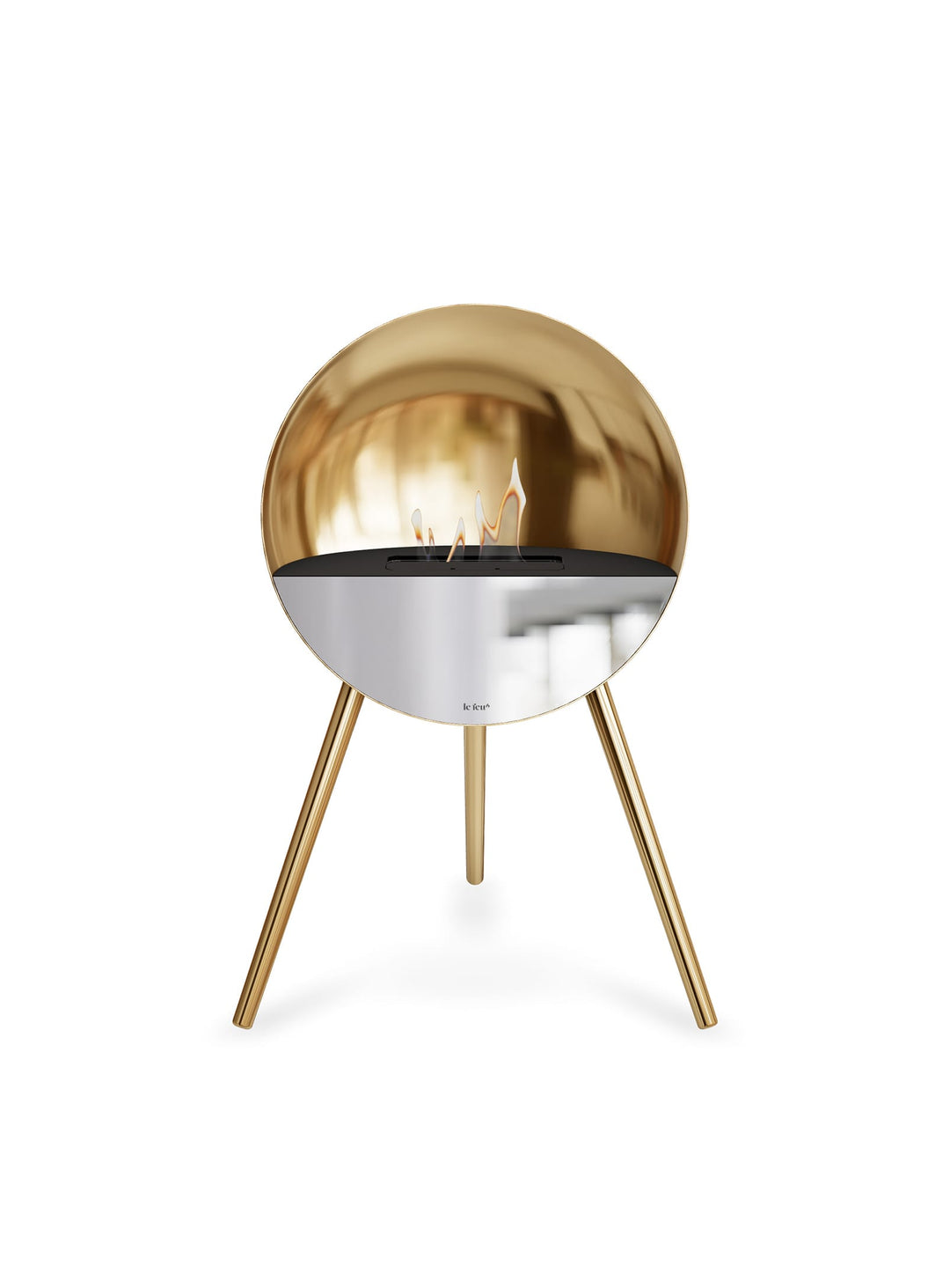 Foyer design Le Feu Eye or rose : allure moderne et chaleur cosy.