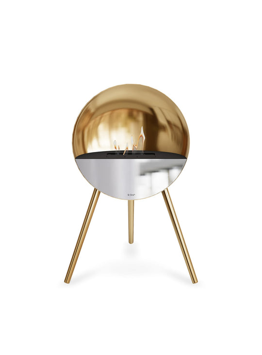 Foyer design Le Feu Eye or rose : allure moderne et chaleur cosy.
