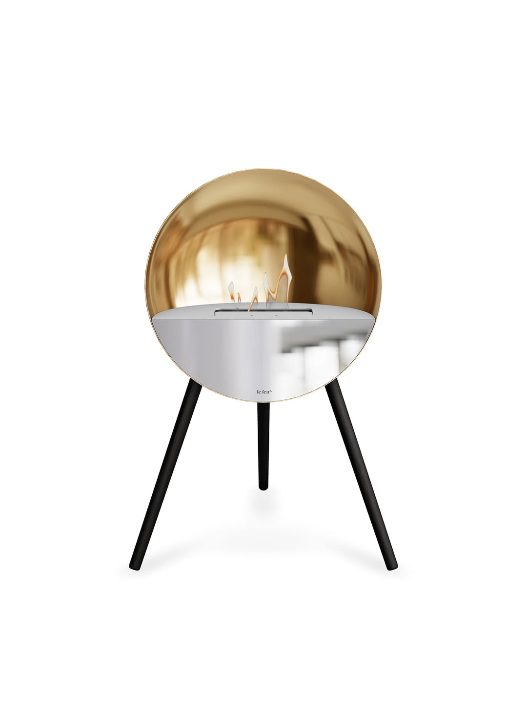 Foyer Eye Le Feu : or rose, flamme pure et style contemporain.