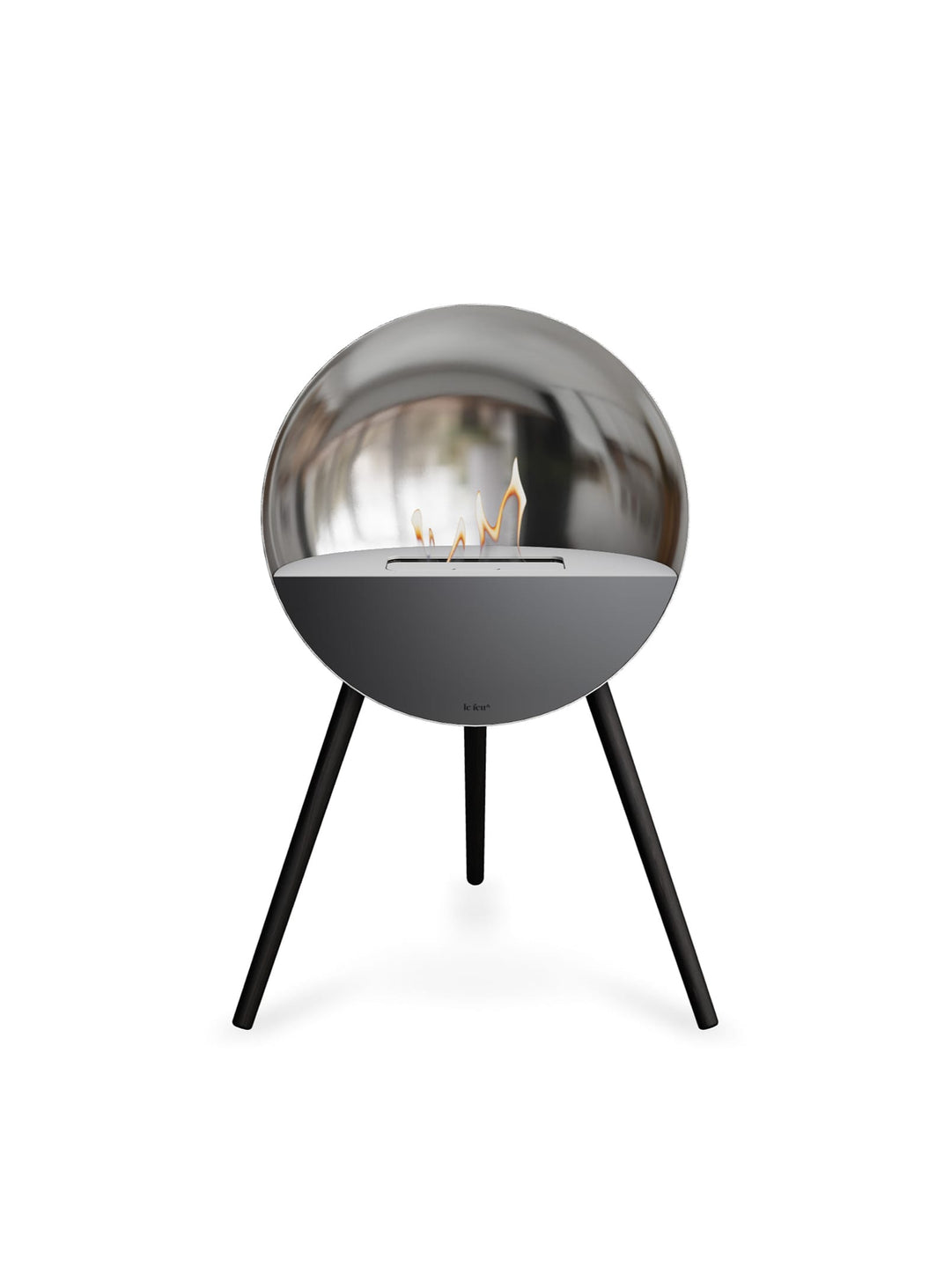 Foyer bioéthanol Eye argent : style épuré et flamme durable.
