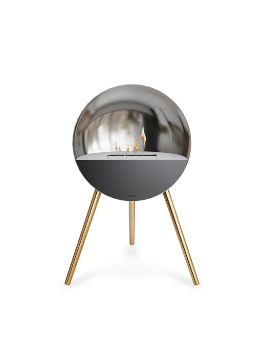 Foyer Eye argent Le Feu : design scandinave et feu bioéthanol.