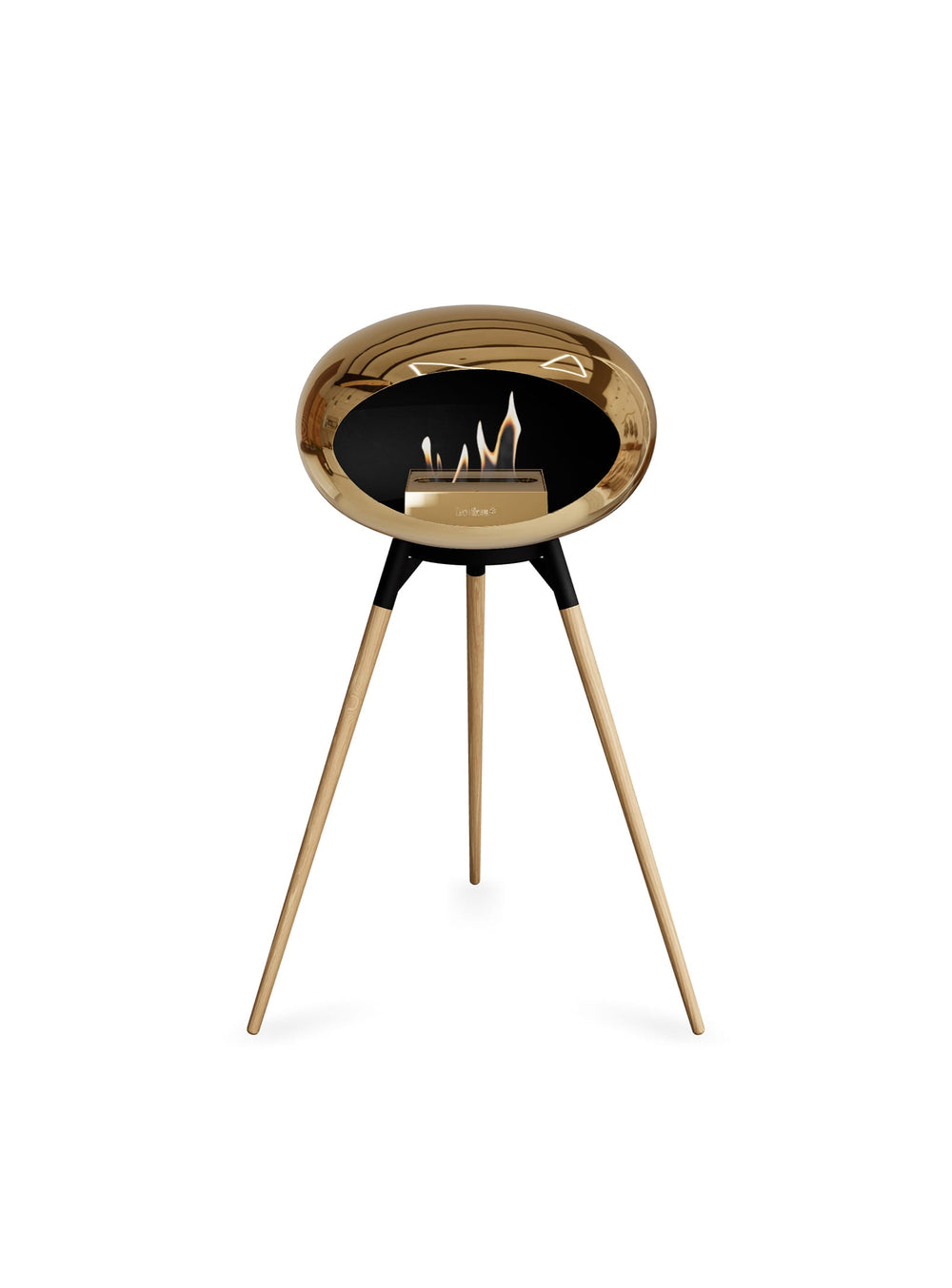 Foyer Ground High Dome or rose de Le Feu : design luxueux et feu authentique.