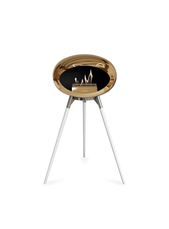 Foyer Ground High Dome or rose : feu scandinave et design raffiné.