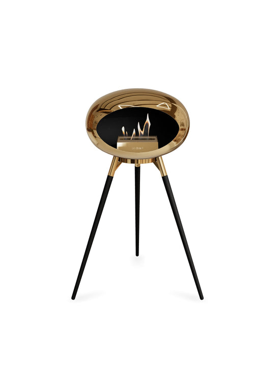 Foyer Ground High Dome or rose de Le Feu : feu durable et éclat contemporain.