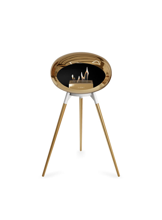 Foyer bioéthanol Le Feu Ground High Dome or rose : feu propre et allure brillante.