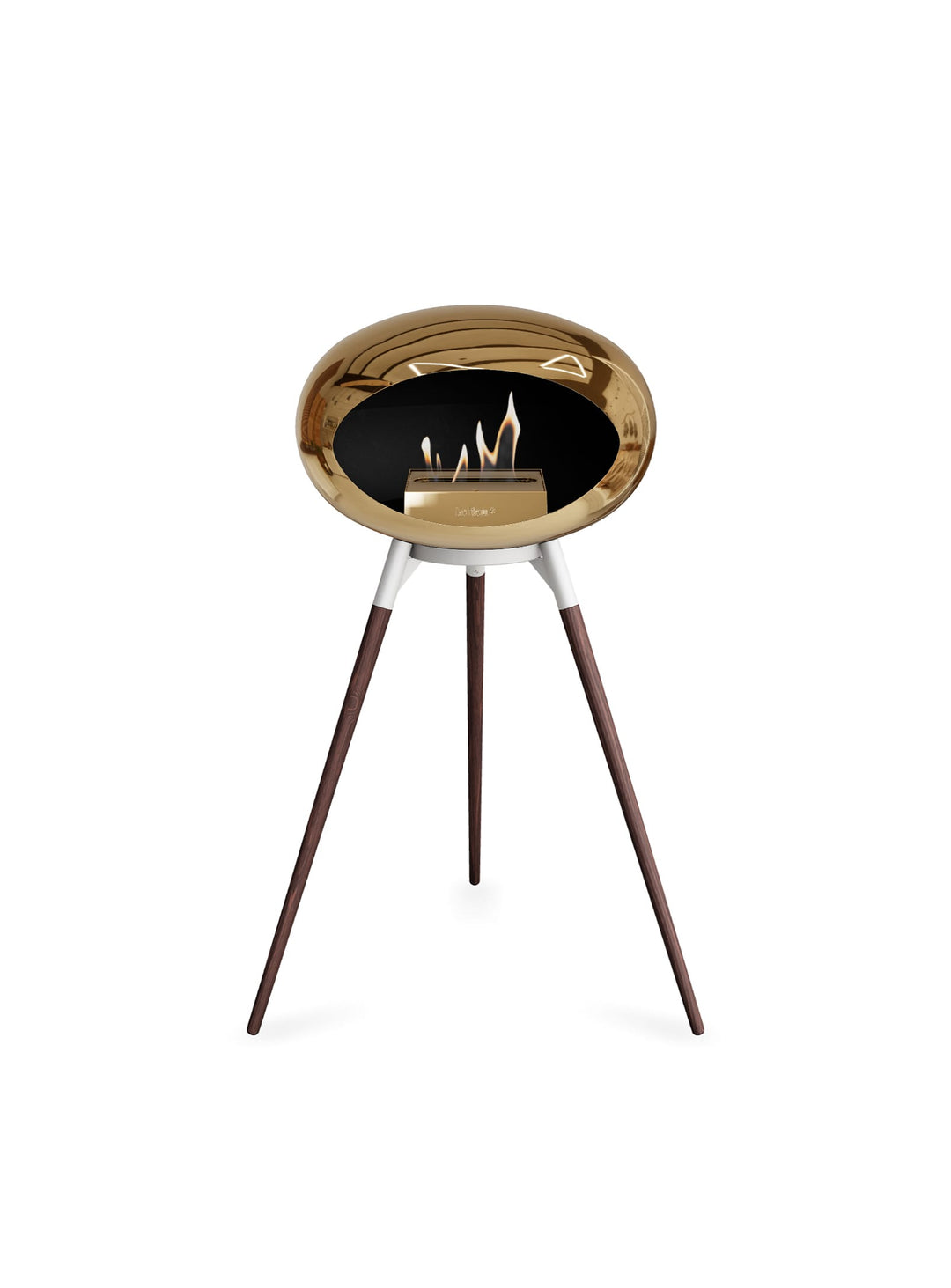 Foyer Le Feu Ground High Dome or rose : flamme naturelle et design éclatant.