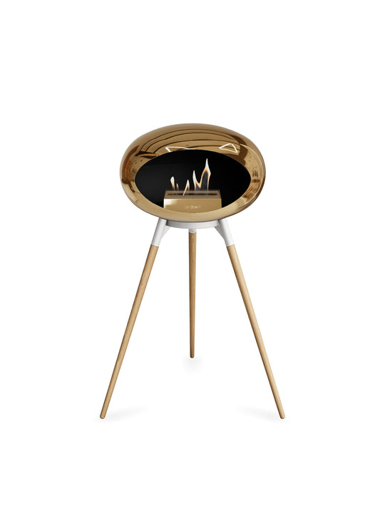 Foyer design Ground High Dome or rose Le Feu : chaleur douce et style chic.