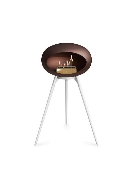 Foyer bioéthanol Le Feu Ground High Dome Mocca : feu sans conduit et chic.