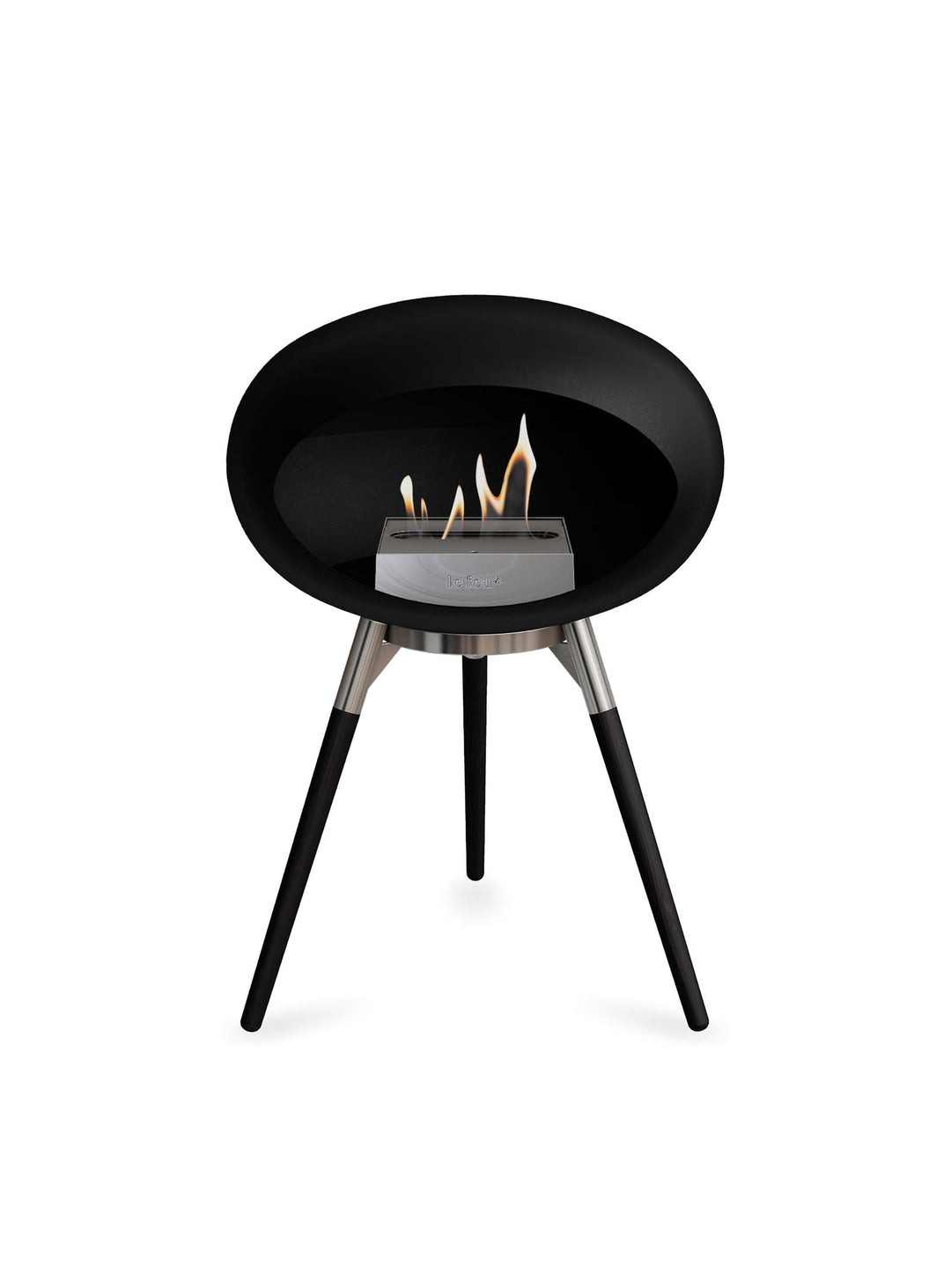 Foyer Le Feu Ground Low Dome noir : feu d’ambiance et style contemporain.