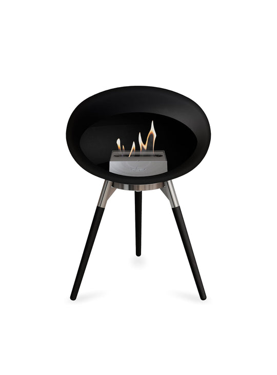 Foyer Le Feu Ground Low Dome noir : feu d’ambiance et style contemporain.