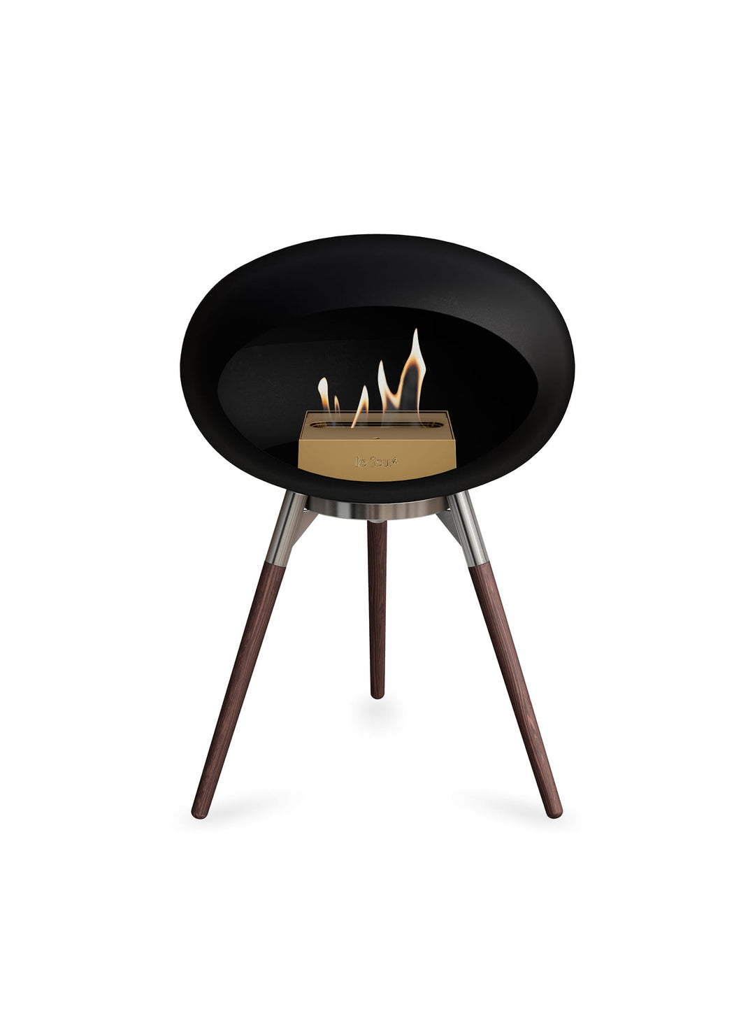 Foyer design Ground Low Dome noir Le Feu : feu pur et look scandinave.