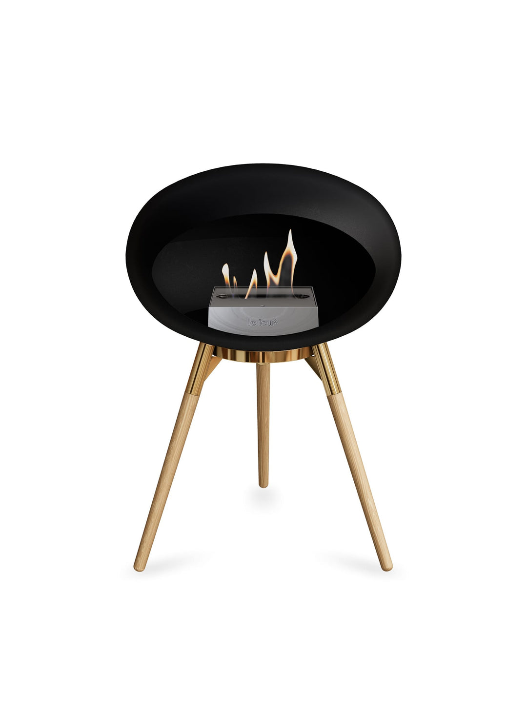Foyer Ground Low Dome noir Le Feu : chaleur douce et style minimaliste.