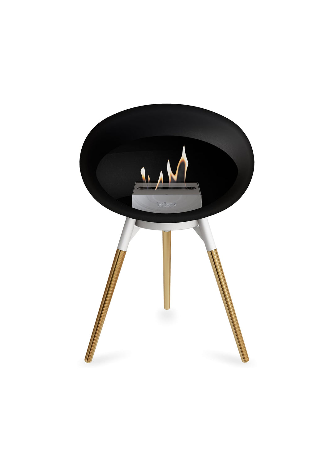 Foyer Ground Low Dome noir de Le Feu : feu sans conduit et design scandinave.
