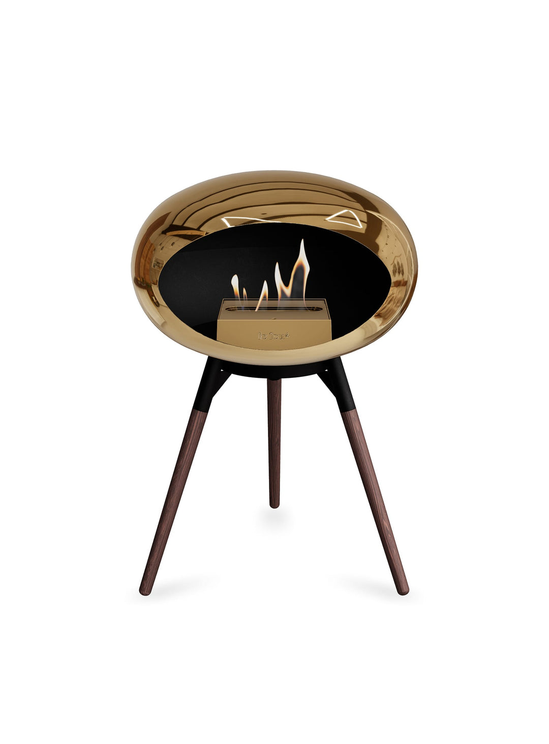 Foyer Ground Low Dome Le Feu : or rose chromé et design scandinave.