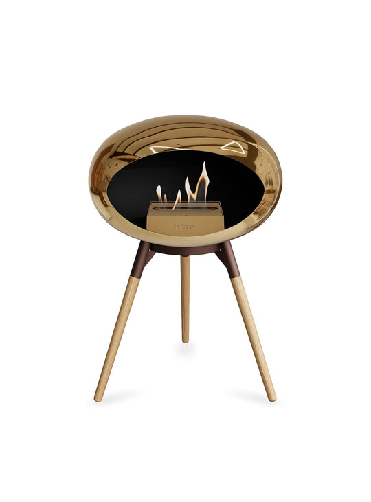 Foyer Ground Low Dome Le Feu or rose : compact, élégant et lumineux.