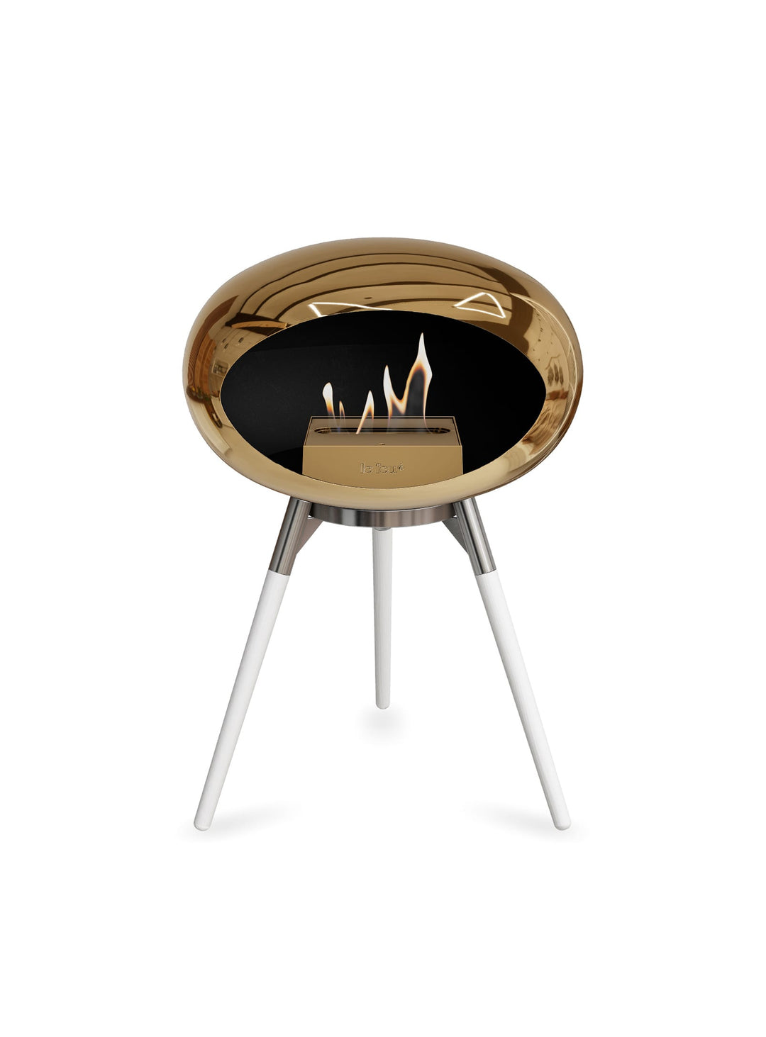 Foyer Ground Low Dome or rose : feu scandinave et design raffiné.