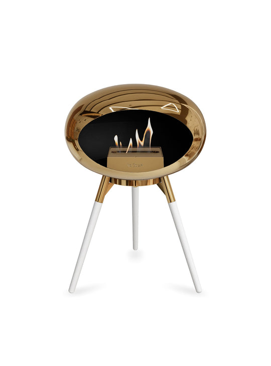 Foyer Ground Low Dome Le Feu or rose : chaleur élégante et design sobre.