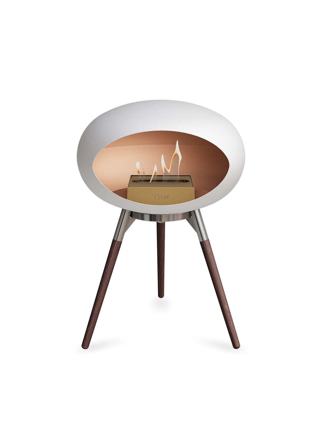 Foyer design Ground Low Dome blanc Le Feu : feu pur et look scandinave.