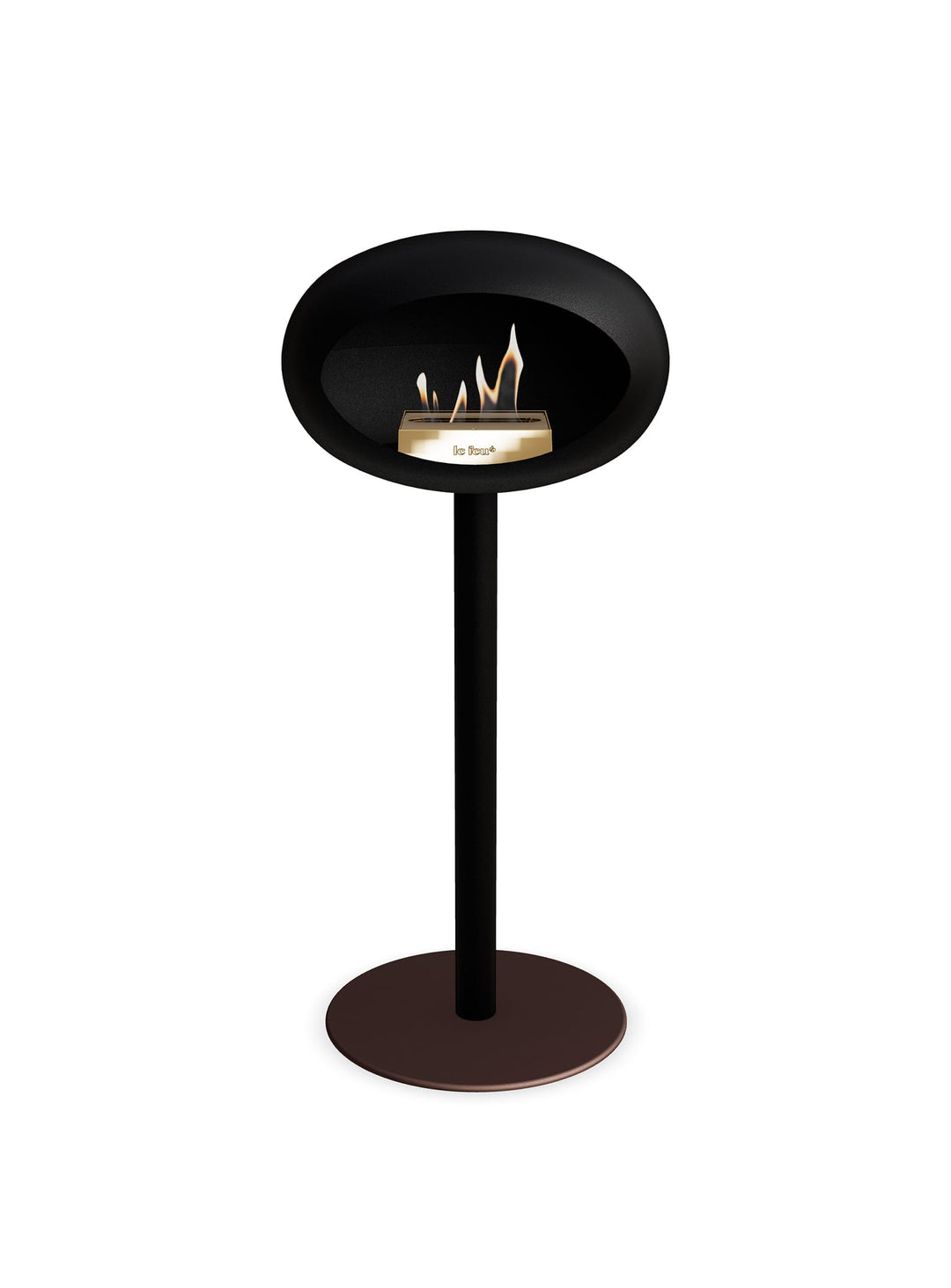 Cheminée autoportante High Dome en noir de Le Feu : luxe discret et chic.