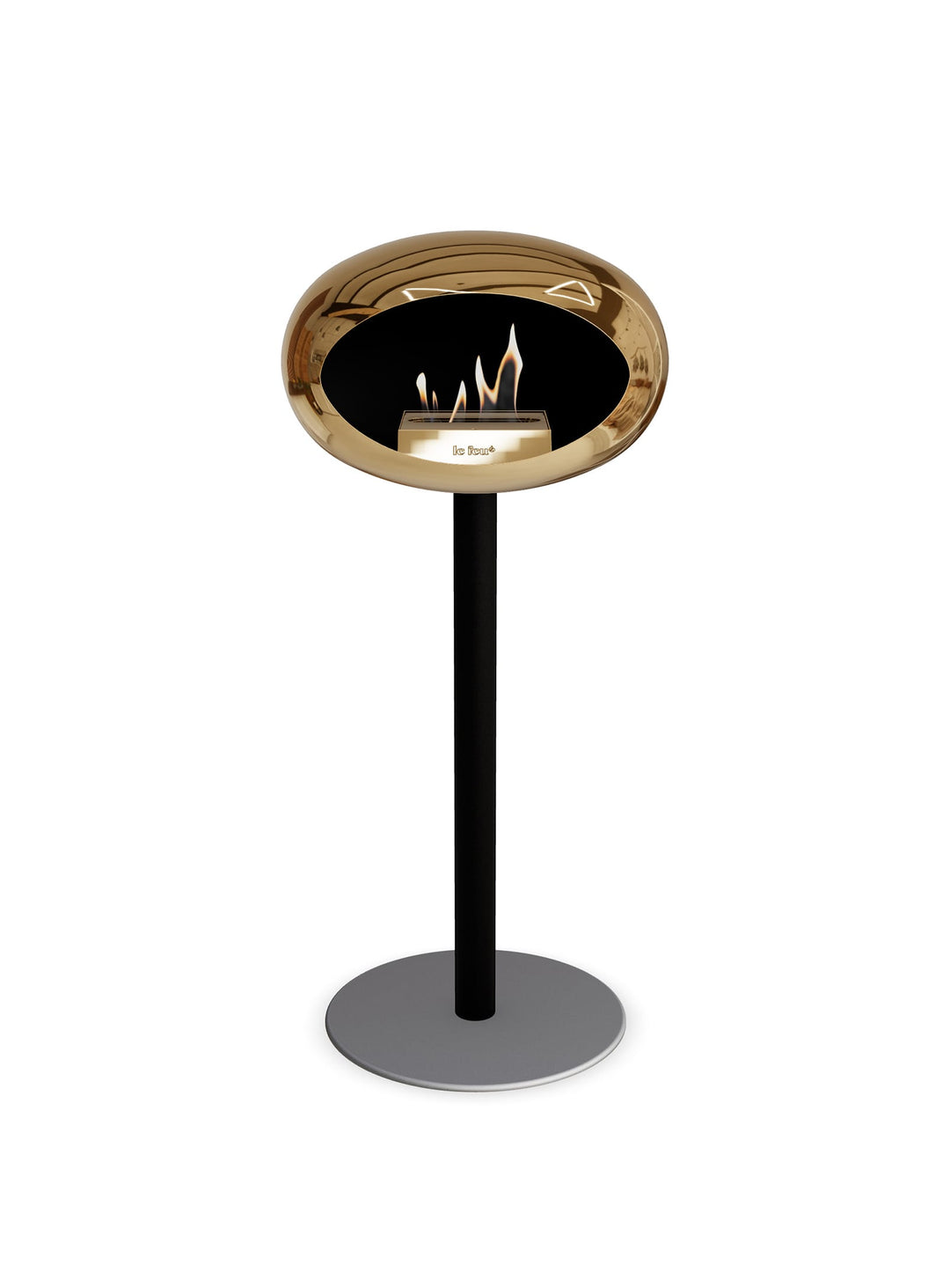 Le Feu High Dome en or rose chromé : cheminée autoportante au style raffiné.