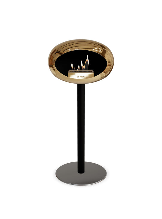 Cheminée autoportante High Dome en or rose chromé de Le Feu : éclat moderne.