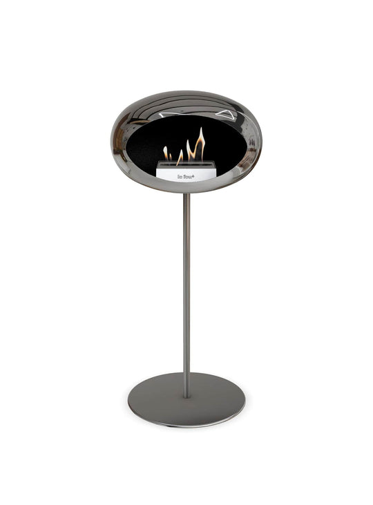 Foyer High Dome argent de Le Feu : chaleur douce et design moderne.