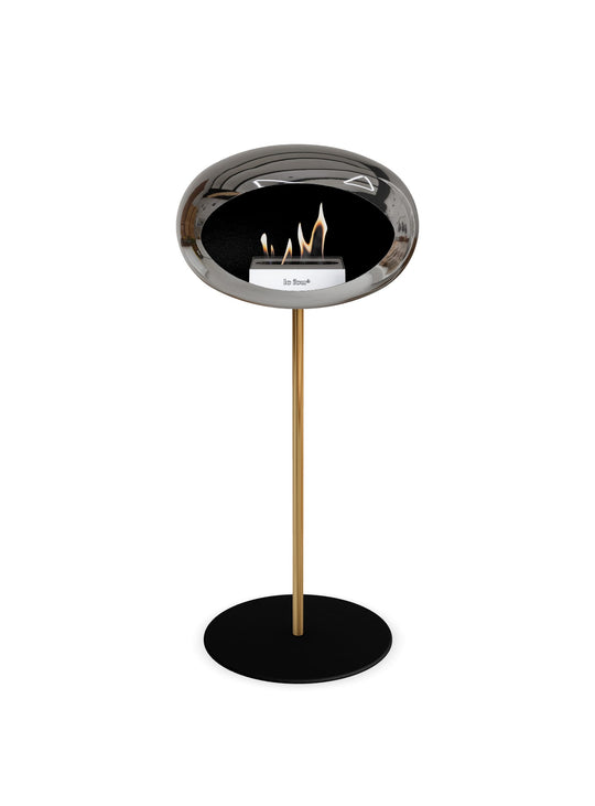 Foyer bioéthanol Le Feu High Dome argent : feu écologique et éclat moderne.