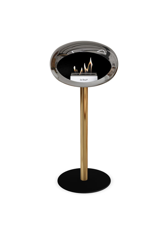 Foyer High Dome Le Feu argent : chaleur élégante et design sobre.