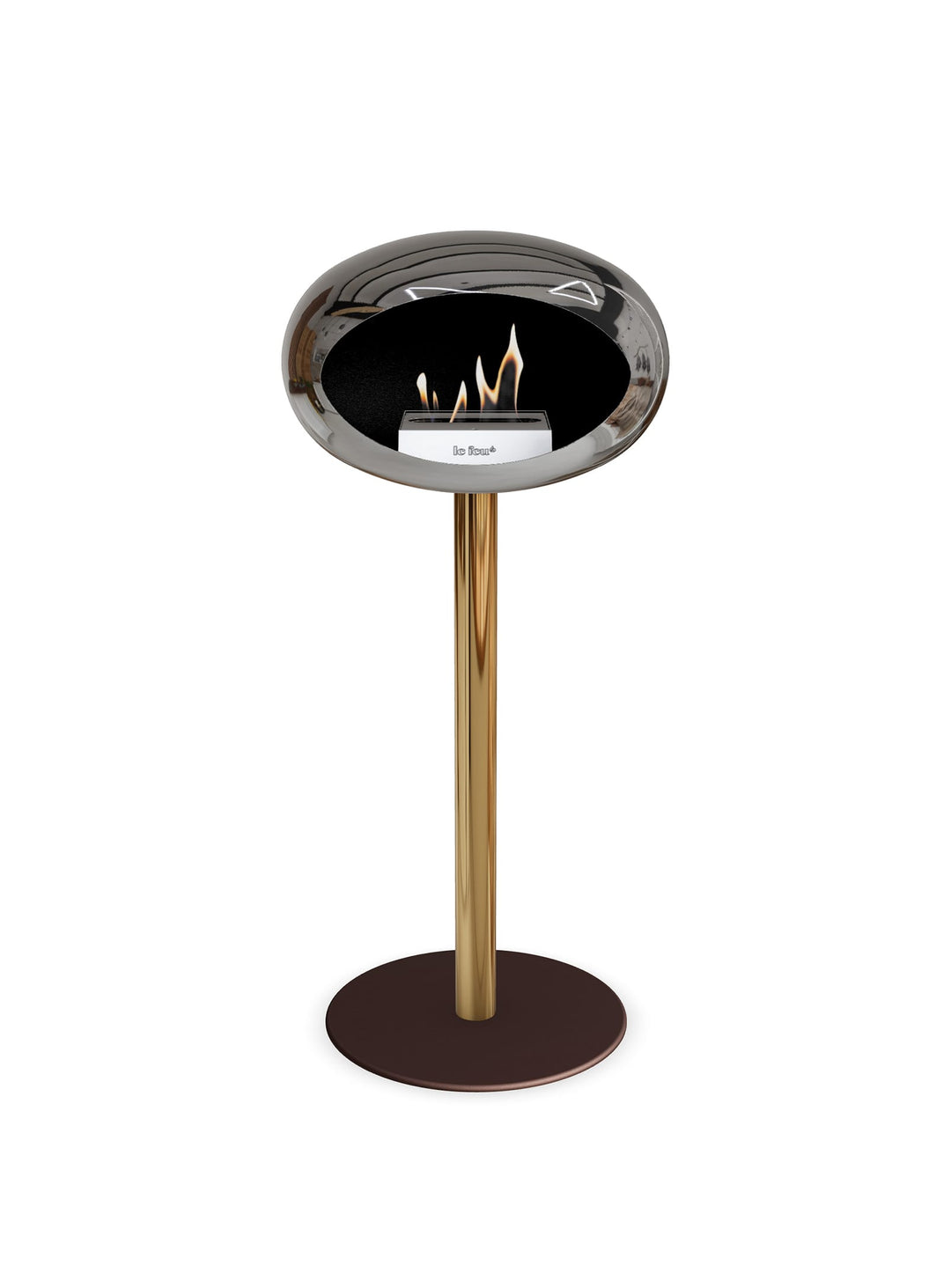 Foyer Le Feu High Dome argent : feu durable et brillance contemporaine.