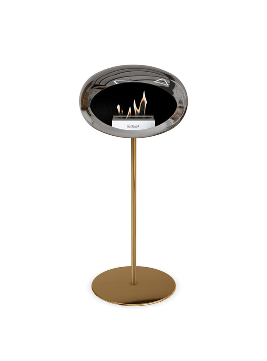 Foyer design High Dome argent Le Feu : feu pur et look nordique.