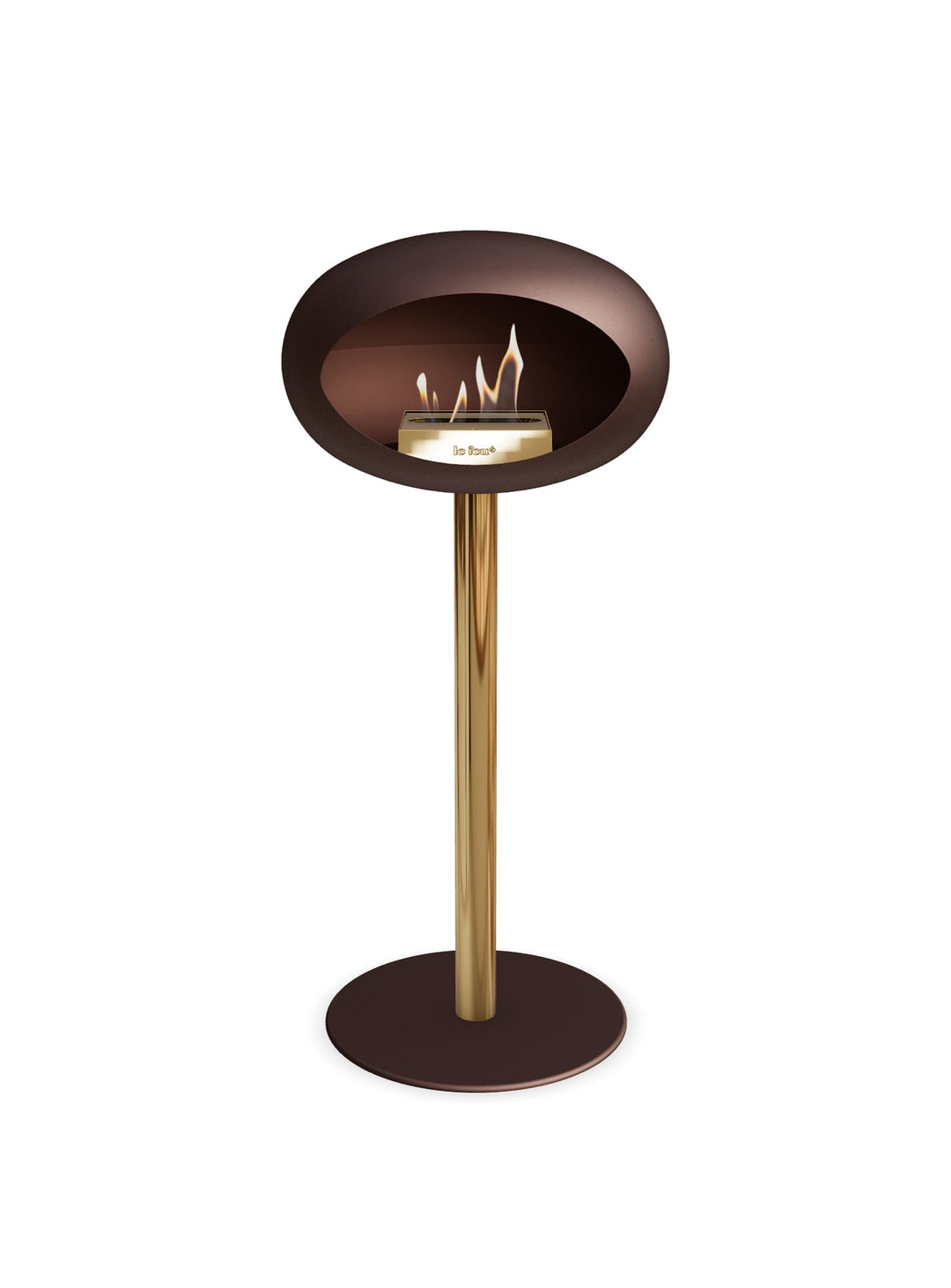 High Dome en Mocca de Le Feu : cheminée autoportante sobre et accueillante.