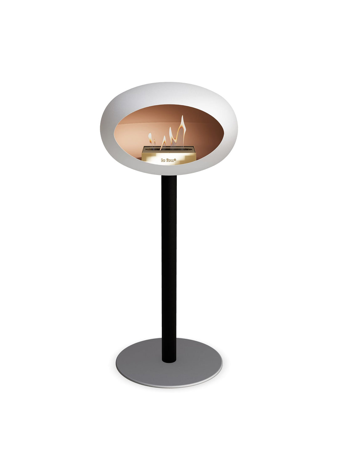 Cheminée autoportante High Dome blanc de Le Feu : fini pur et lumineux.